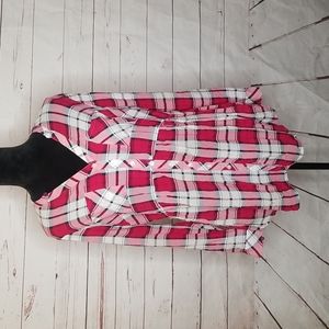 Torrid red plaid babydoll top